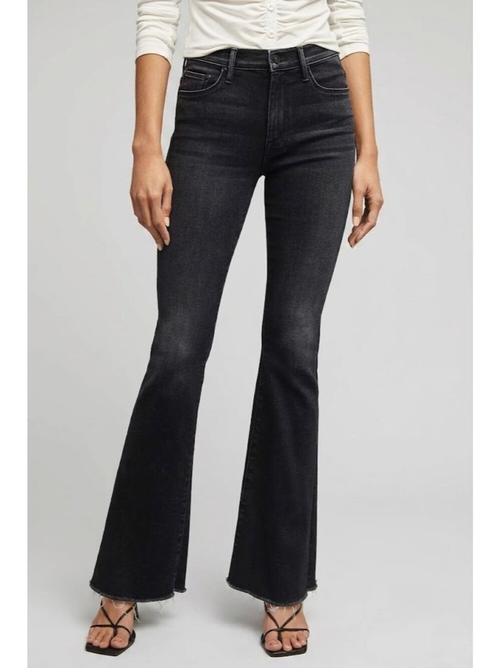 NWT Mother The Weekender Fray in Thunder Road Stretch Flare Jeans 26